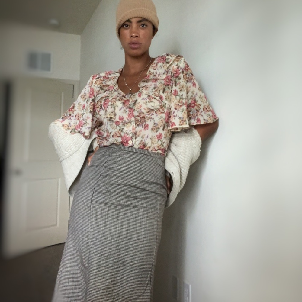 Wool houndstooth skirt - Picture 4 of 4